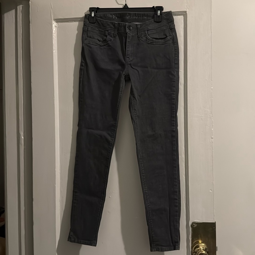 Patterned Grey Skinny Jeans
